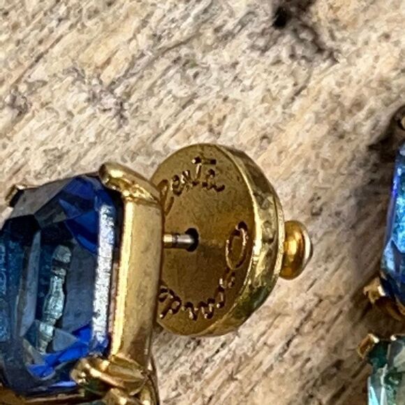 Oscar de la Renta  Opulent Drop Earrings Degrade Blue to Greens - Picture 13 of 13